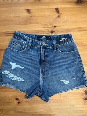Hollister Distressed Denim Cutoff Shorts - Medium Blue Wash